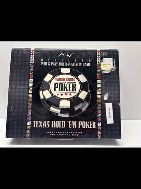 Texas Hold 'Em Poker Wireless Plug & Play TV Game - Black 6 player complete